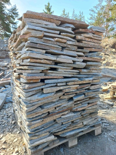 Плитняк златолит серебристый для цоколя, отмостки купить в Озёрске