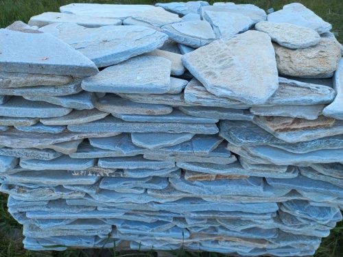 Плитняк златолит зелёный галтованный для цоколя купить в Озёрске