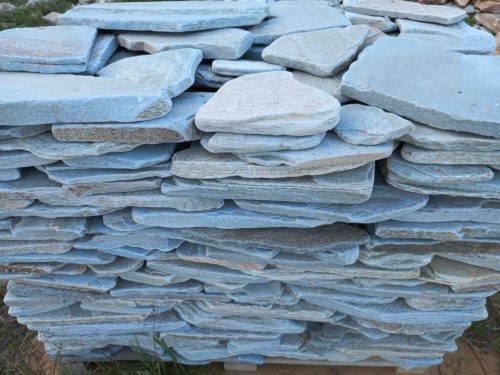 Плитняк златолит зелёный галтованный для цоколя купить в Озёрске